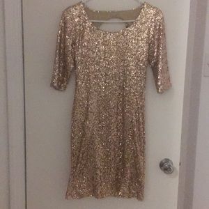 Gold sequin dress